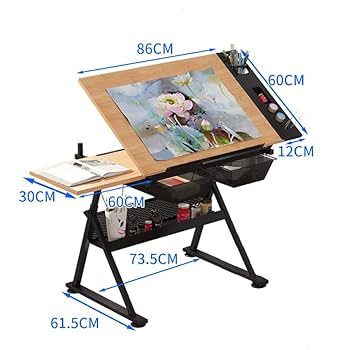 製図テーブル，図面テーブル,高さ調節可能製図テーブル  (Size : B) Amazon | 図面テーブル,高さ調節可能製図テーブル チルト可能な